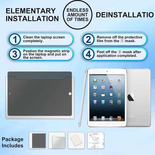 Vista 8 de Protector de pantalla de privacidad para iPad de 10.2 pulgadas (versión 2021/2020/2019, 9ª/8ª/7ª generación), resistente a los arañazos, dureza 9H