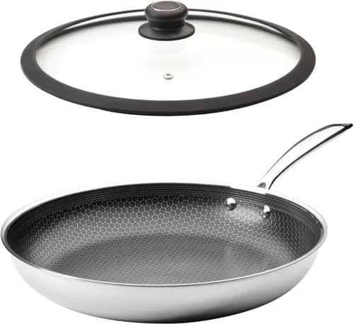 Vista 7 de Black Cube Juego de utensilios de cocina híbridos – 6 piezas de acero inoxidable antiadherentes, juego de sartén de liberación rápida con tapas