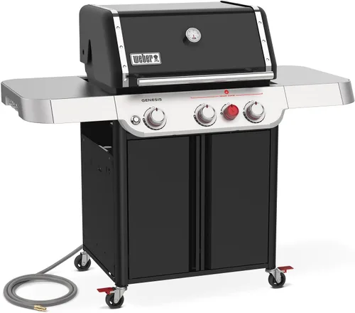 Vista 3 de Weber Genesis E-325 - Parrilla de gas natural para cocina al aire libre, 3 quemadores, color negro