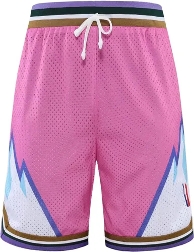 Vista 2 de DIOTSR Pantalones cortos deportivos de baloncesto para hombre, pantalones cortos de malla para entrenamiento casual para correr, con bolsillos