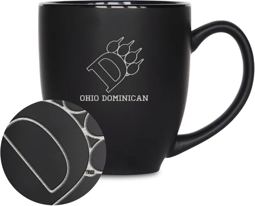 Vista 164 de Rico Industries - Taza de cerámica mate negra con grabado láser estándar de 15oz para NCAA (escuelas T & U) - Para bebidas calientes o frías