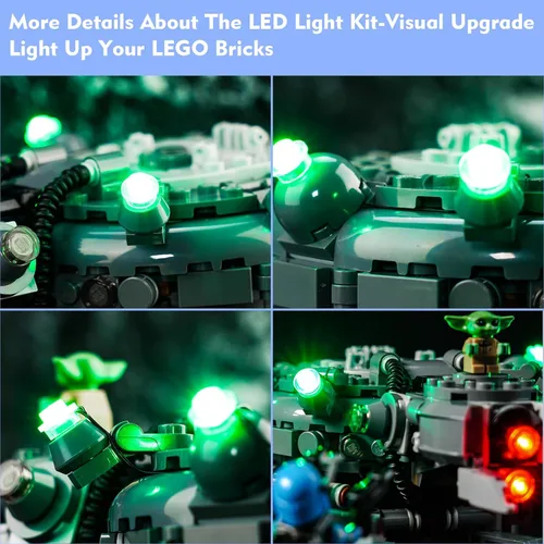 Vista 2 de LocoLee Kit de luces LED para Lego Spider Tank 75361, accesorios de iluminación para bricolaje, compatibles con Lego 75361, juego de construcción