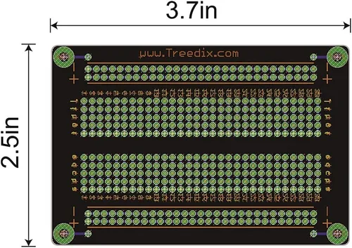 Vista 2 de Treedix 4 piezas de placa universal soldable Breadboard PCB prototipo placa de protección de doble cara agujeros chapados en oro estañado compatible