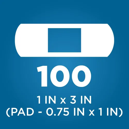 Vista 7 de Amazon Basic Care Vendas adhesivas de tela resistente, suministros de primeros auxilios y cuidado de heridas, talla única, 100