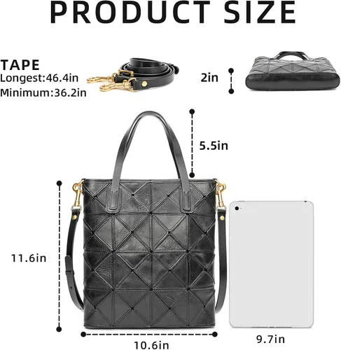 Vista 3 de BRIRT Bolsos de cuero genuino para mujer, bolsos cruzados para mujer