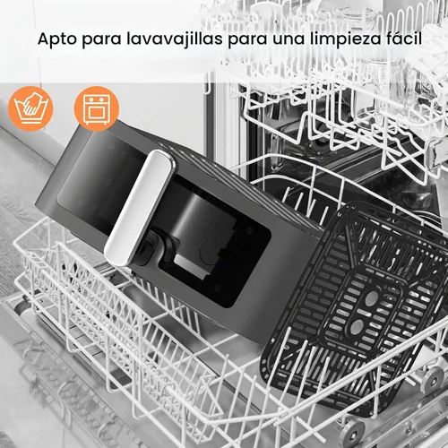Vista 5 de Iceagle Freidora de aire de acero inoxidable de 9 cuartos de galón - Freidora XXL con ventana de visualización grande, elementos de calentamiento
