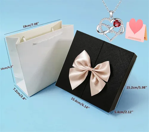 Vista 7 de Eternal Rose Gift Box with 925 Sterling Silver Necklace for Women Infinite Love Pendant Silver Necklace in Rose Box Gift for Mom Wife on Mothers Day