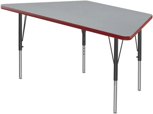 Vista 56 de Correll Mesa rectangular de actividades para el aula de 24 x 48 pulgadas, altura ajustable (19 a 29 pulgadas), parte superior de granito gris, borde