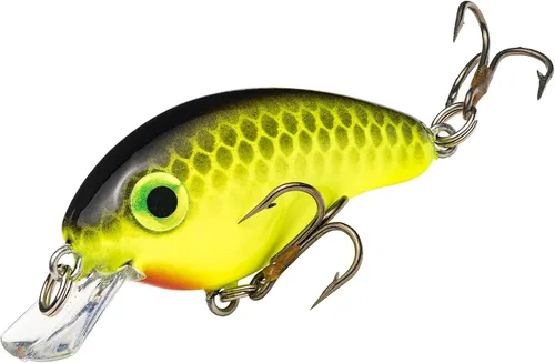 Vista 3 de Strike King Señuelo de pesca Bitsy Pond Minnow Crankbait, 3/32 oz, irresistible para los peces Chartreuse con espalda negra