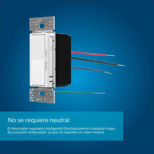 Vista 11 de Lutron - Interruptor inteligente Diva con regulador de intensidad de iluminación inteligente Caséta para bombillas LED, Alexa, Apple Homekit, Google