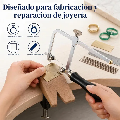 Vista 8 de Marco de sierra para joyero ajustable con 144 hojas Kit profesional para hacer joyería