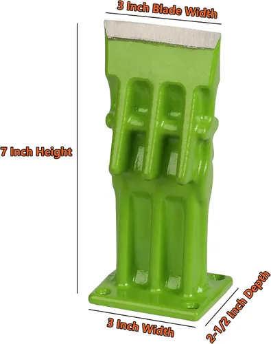 Vista 4 de SPEED FORCE Divisor de madera manual para leña, divisor de troncos portátil, cabeza de punta de cuña, sin hacha, 3 pulgadas, verde con cubierta