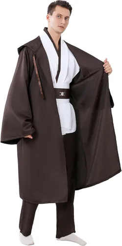 Vista 3 de UIZPR Capa con capucha para hombre, capa completa para Halloween, cosplay, traje para adultos