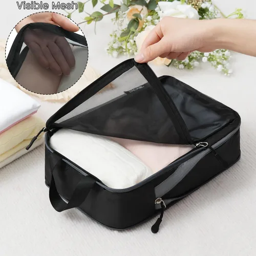 Vista 119 de BAGAIL 4 Set/6 Set Ultraligero Compresión Embalaje Cubos Organizador de Embalaje para Accesorios de Viaje Equipaje Maleta Mochila