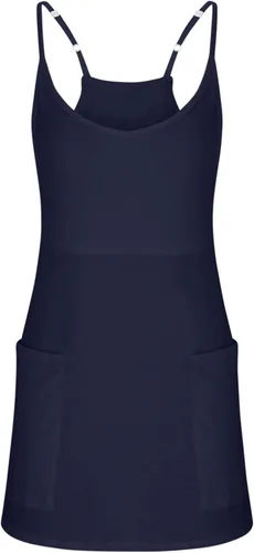 Vista 8 de MRGIINRI Vestidos de verano para mujer 2023 sin mangas, mini vestido con cuello en V, tirantes delgados, vestido corto atlético con bolsillos