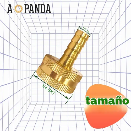 Vista 2 de AOPANDA Conector de reparación de extremo de manguera de agua de latón macizo de rosca GHT de 1/2 pulgada x 3/4 hembra, incluye abrazaderas y juntas