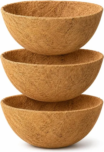 Vista 9 de Y&M Paquete de 2 forros de coco de 16 pulgadas para macetas colgantes, revestimientos redondos de fibra de coco natural de repuesto para cestas