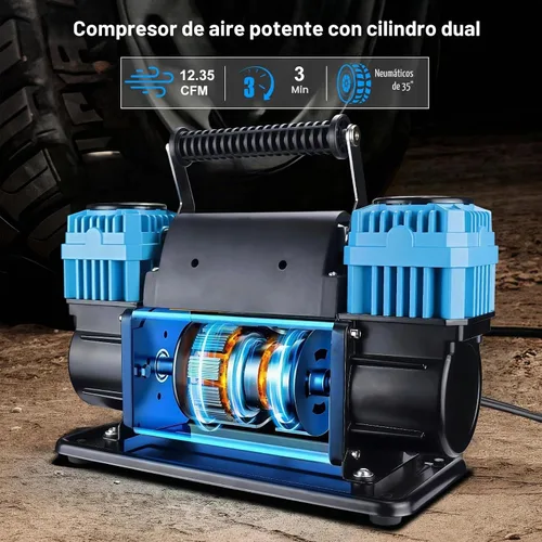 Vista 4 de Uharbour Compresor de aire todoterreno de 12V 10.6 CFM con manómetro