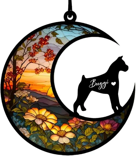 Vista 34 de Atrapasoles conmemorativos personalizados para perros Akita, nombre de perro personalizado, adorno de pérdida de perro, regalo para amantes