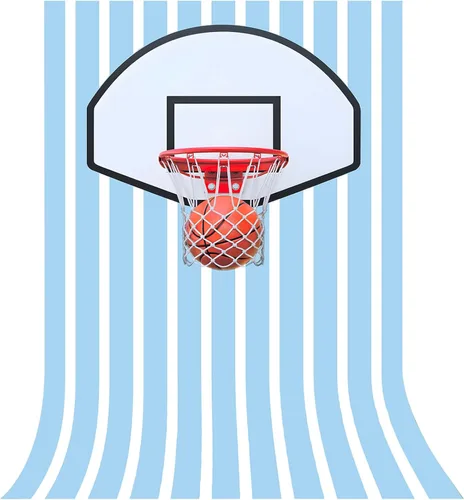 Vista 13 de Telón de fondo fotográfico de baloncesto de 5x3 pies, tapiz de pared deportivo, fondo de fotografía de zapatillas con rayas blancas y negras