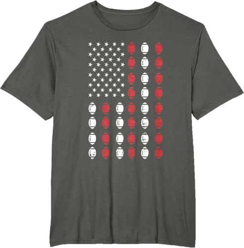 Vista 5 de Camiseta patriótica de jugador atleta del 4 de julio de fútbol americano, Negro