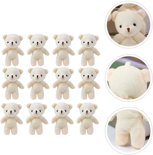 Vista 8 de Paquete de 12 mini colgantes de oso adorables osos pequeños para llaveros, mochilas, bolsos, manualidades, figuras de oso ligeras y portátiles