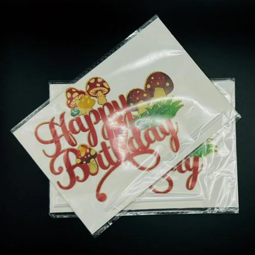 Vista 6 de PayPie Decoración de pastel de cumpleaños con purpurina roja, suministros de fiesta de cumpleaños para niños y niñas