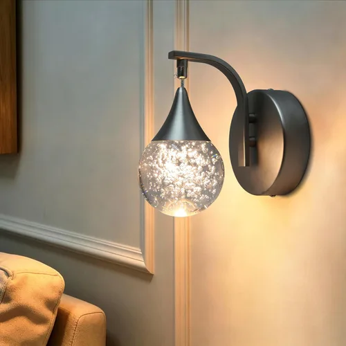 Vista 10 de Sedelan Apliques de Pared de Cristal Luna, Iluminación LED Moderna de Pared, 5W Luz de Pared Regulable para Dormitorio Cabecera Baño Sala de Estar