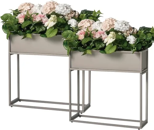 Vista 8 de Cocoyard - Maceta elevada – Cama de jardín elevada duradera con agujeros de drenaje para plantas altas, hierbas y flores, maceta rectangular