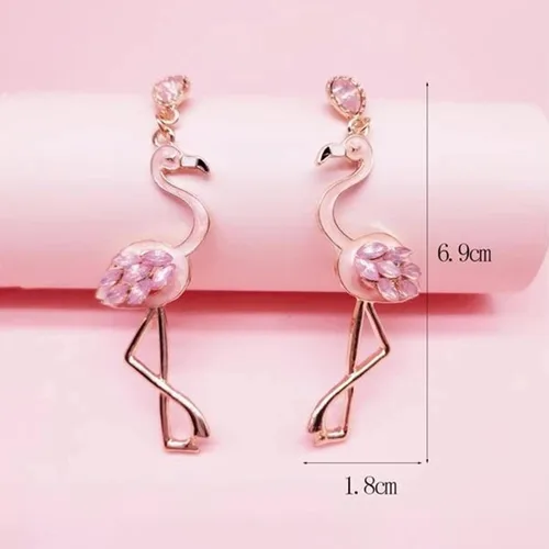 Vista 7 de choice of all Bonitos aretes de flamenco, juego de aretes de flamencos de Navidad, regalos de Acción de Gracias