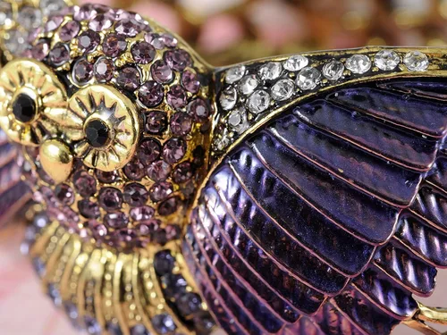 Vista 5 de Alilang - Brazalete con diseño de búho, color morado pintado, multicolor