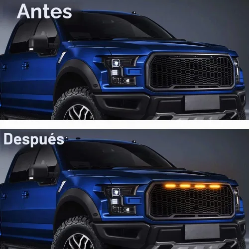 Vista 6 de 4 LED 12W Luces de Advertencia de Parrilla Delantera de Coche Ámbar, Luces de Marcha Diurna Ámbar DRL, Lámpara de Cubierta de Parachoques Delantero