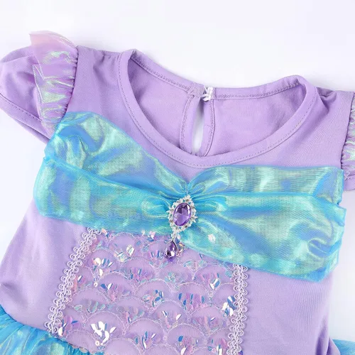 Vista 4 de JerrisApparel Vestido de sirena de princesa para niñas, disfraz de tutú de Halloween, fiesta de cumpleaños, juego de rol
