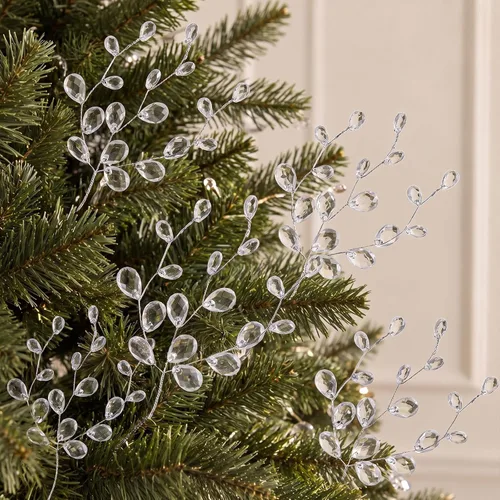 Vista 5 de Jetec 60 púas de cristal acrílico floral para árbol de Navidad