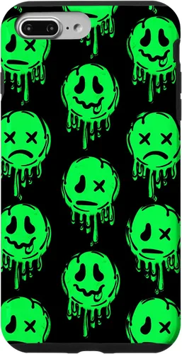 Vista 12 de Melting Happy Face Smile Trippy Sad Face Graffiti Green Case for iPhone 17