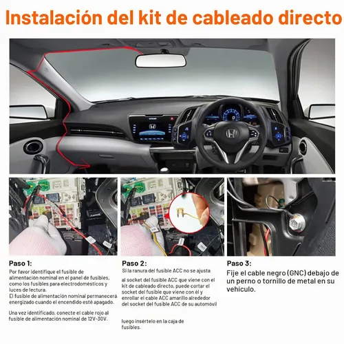Vista 5 de Kit de cable duro USB-C Vantrue de 11.5 pies (12V–24V a 5V) con funcionalidad de accesorio, protección de bajo voltaje para N4(S)/N4