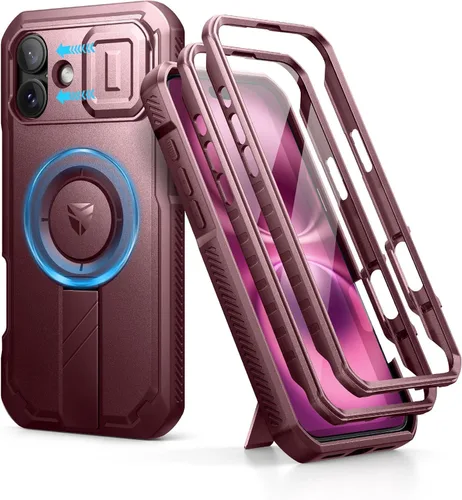 Vista 82 de Dexnor - Funda para iPhone 12 & iPhone 12 Pro con tapa deslizante para cámara, soporte ajustable y protector de pantalla integrado, carcasa