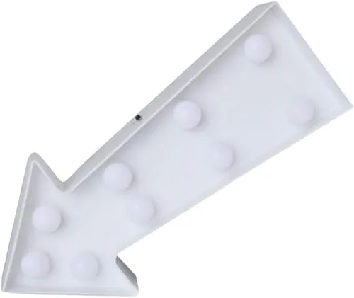 Vista 8 de Letrero de flecha 3D con luz LED de plástico en forma de flecha, letrero iluminado para decoración de pared para Navidad, cumpleaños, habitación