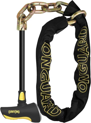 Vista 3 de OnGuard 8016 Beast - Candado de cadena hexagonal de 0.551 in x 4 pies, negro y amarillo, Moderno chain-bike-locks