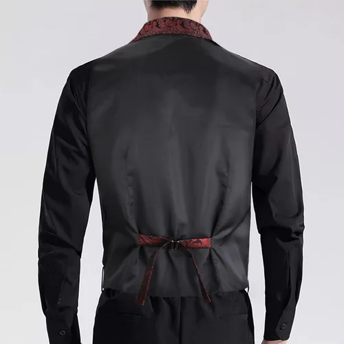 Vista 7 de Alizeal Chaleco de traje de cachemira para hombre, chaleco gótico steampunk floral victoriano