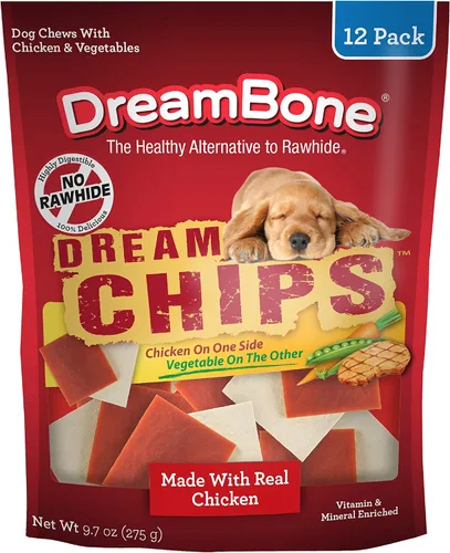 Vista 8 de DreamBone DreamChips - Masticables para perros sin cuero crudo hechos con pollo y verduras reales, 24