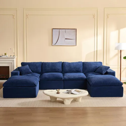 Vista 25 de Sofás seccionales de 106.3 pulgadas para sala de estar, sofá en nube, sofá modular seccional, sofá convertible, sofá de asiento profundo, juego