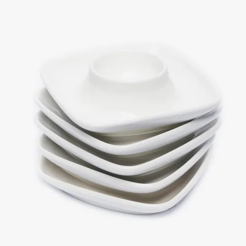 Vista 4 de Ceramics - Juego de 6 tazas de huevo blanco para huevos duros