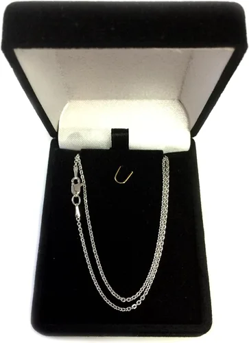 Vista 4 de Jewelry Affairs Collar de cadena Forsantina de oro blanco de 14 k, 0.059 in