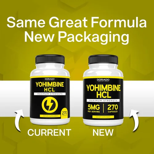 Vista 4 de Yohimbine HCL 5mg para hombres y mujeres (270 cápsulas) más potente que el polvo de corteza de Yohimbe - Garantía de calidad - Probado por terceros