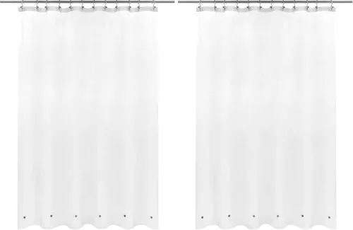 Vista 25 de Barossa Design - Forro de cortina estrecho de PEVA para ducha, con 3 imanes, impermeable, para cabina de baño pequeña, sin PVC, ojales metálicos
