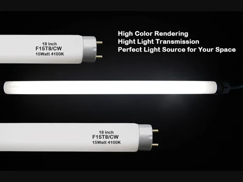 Vista 6 de F15T8-CW 15 vatios Luz blanca fría, lámpara lineal fluorescente T8 de 18" para RV, bombilla de repuesto para luminaria Philips Alto ECO GE Staco