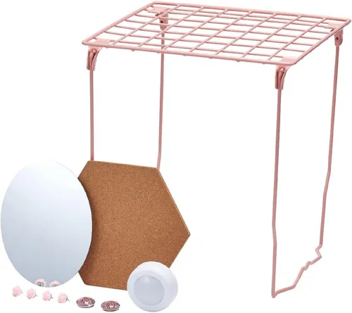 Vista 8 de LockerMate Kit organizador de casillero de 7 piezas, incluye estante de casillero, espejo, pizarra blanca, taza de almacenamiento y marcador de Negro