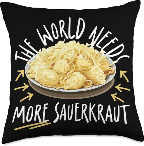 Vista 5 de The World Needs More Sauerkraut Almohada de chucrut, 16 x 16, multicolor