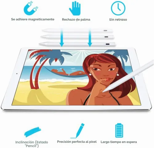 Vista 3 de Lápiz óptico para iPad con sensibilidad a la inclinación y rechazo de palma, lápiz activo compatible con Apple iPad Pro de 11/12.9 pulgadas, iPad